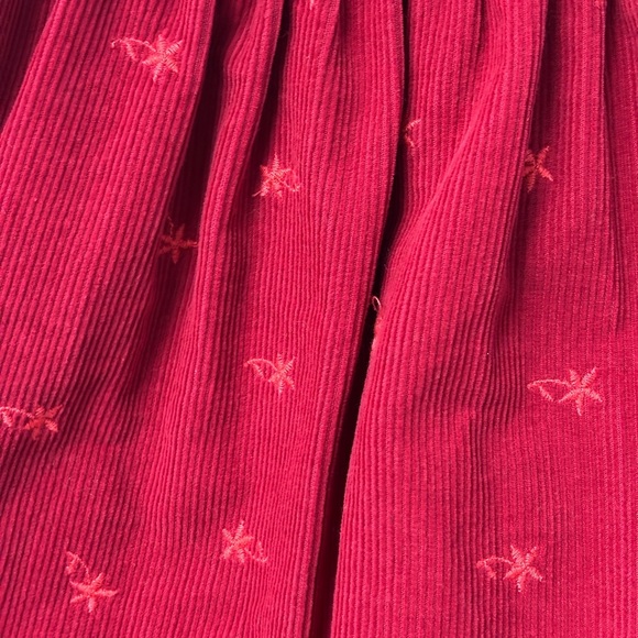 Made in France Berlingot 2yo Red Sleeveless Ctn Corduroy Dress w Star Pattern - Picture 2 of 10